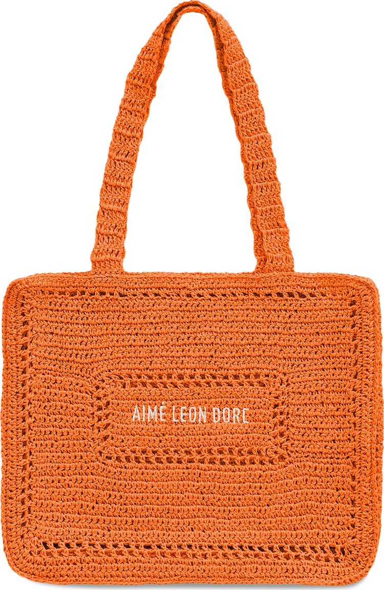 Aime Leon Dore Crochet Tote Bag Orange