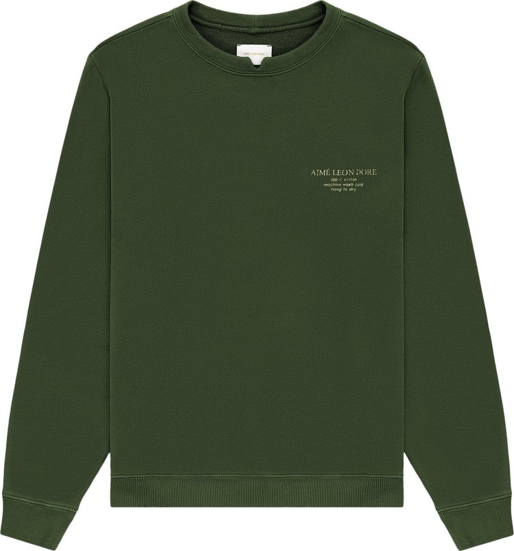 Aime Leon Dore Notch Collar Crewneck Sweatshirt Kombu Green