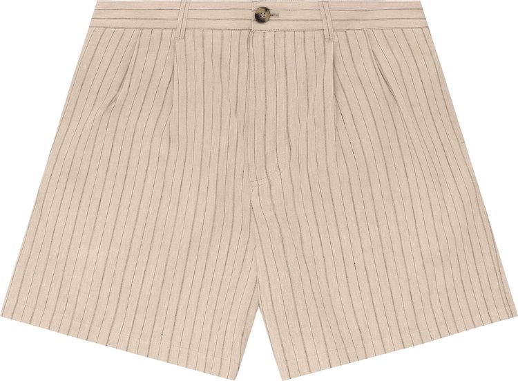 Aime Leon Dore Double Pleated Linen Short Sand Stripe