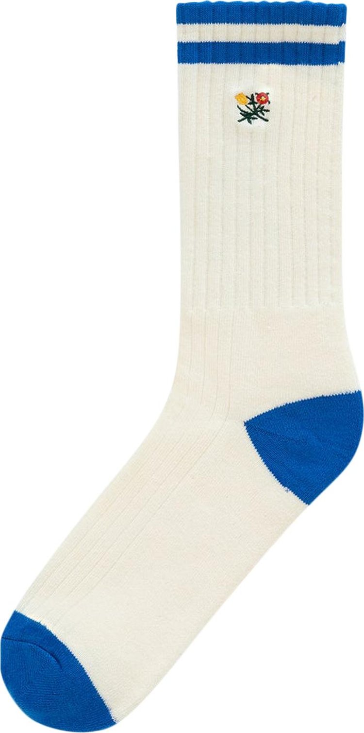 Aime Leon Dore Striped Crest Sock Royal Blue