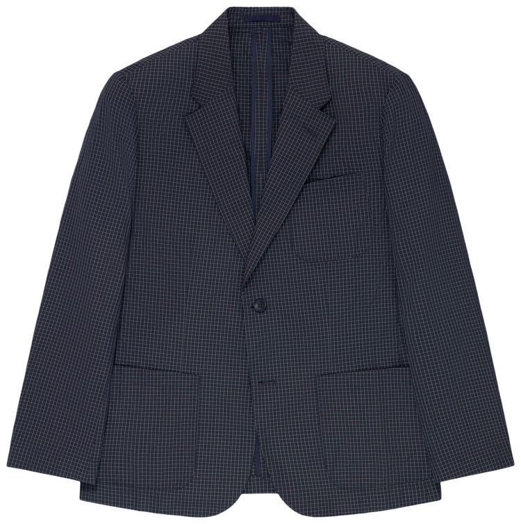 Aime Leon Dore Single Breasted Ripstop Suit Jacket Navy Blazer
