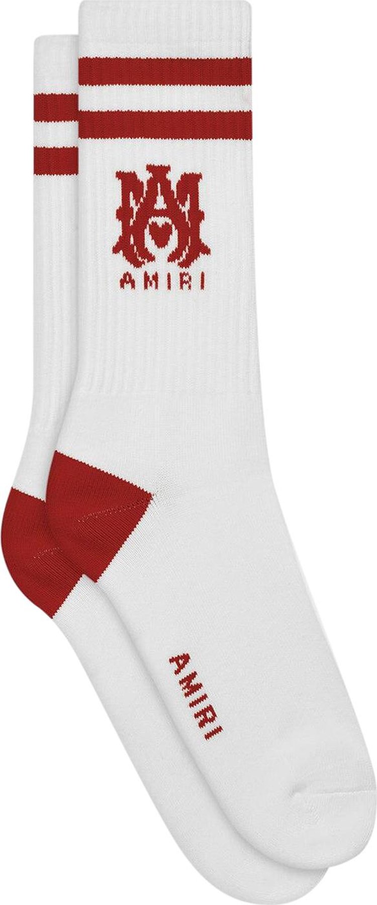 Amiri MA Stripe Socks WhiteSun Dried Tomato