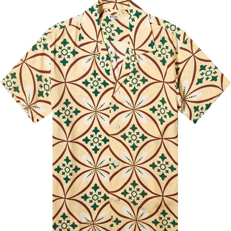 Bode Greer Short Sleeve Shirt YellowMulticolor