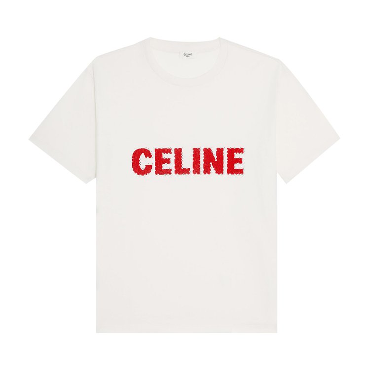 CELINE Loose T Shirt Dirty WhiteRed