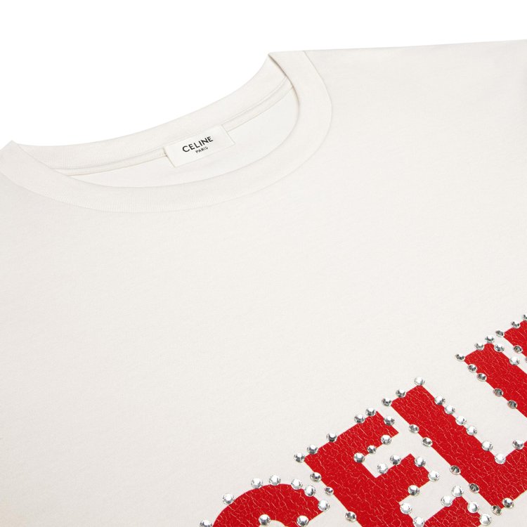 CELINE Loose T Shirt Dirty WhiteRed