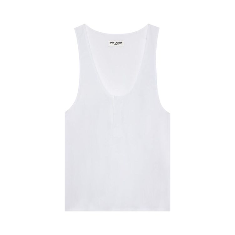Saint Laurent Henley Tank Blanc