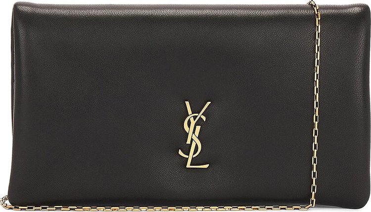 Saint Laurent Large Bi Fold Wallet On Chain Black