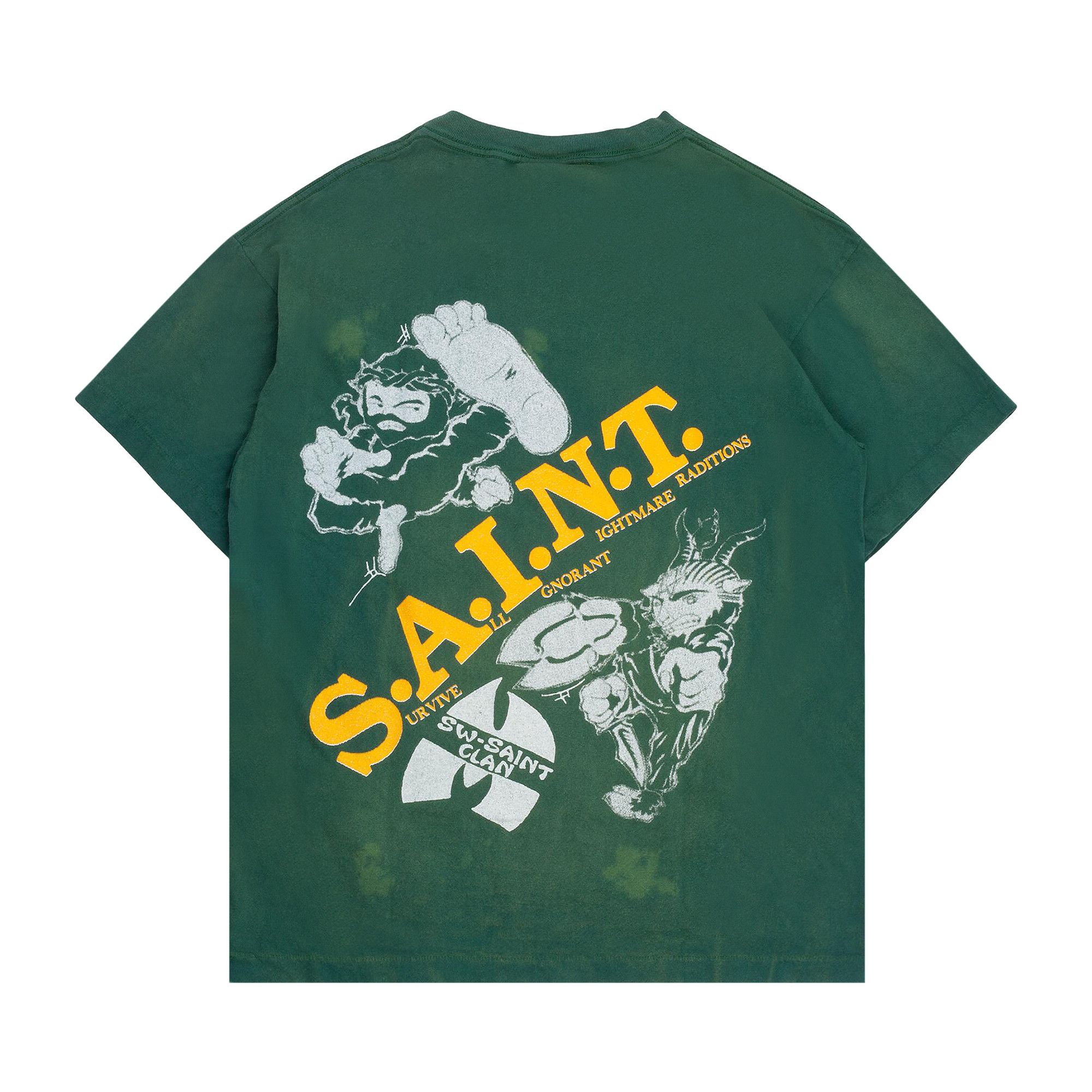 Buy SAINT Mxxxxxx Saint Clan Short-Sleeve Tee 'Green' - SM YS8