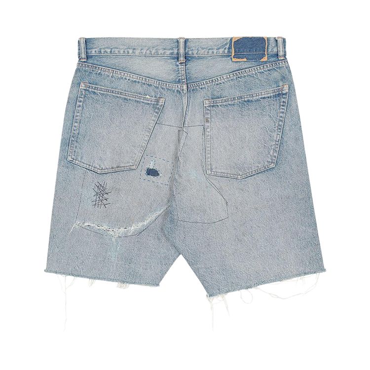 Buy SAINT Mxxxxxx Damage Denim Shorts 
