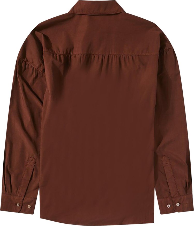 Lemaire Straight Collar Twisted Shirt Cocoa Bean