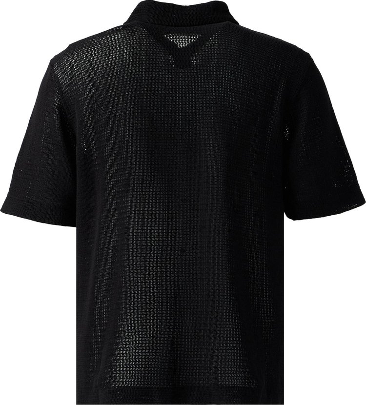 1017 ALYX 9SM Button Up Logo Mesh Short Sleeve Shirt Black