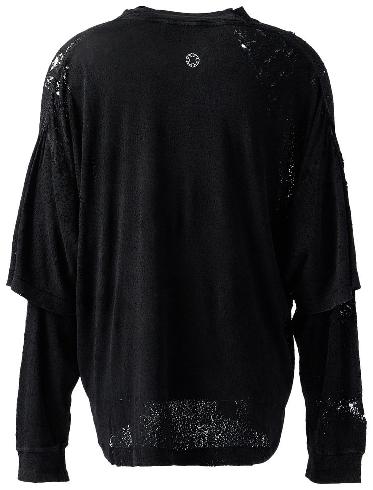 1017 ALYX 9SM Double Sleeve Needle Punch T Shirt Washed Black