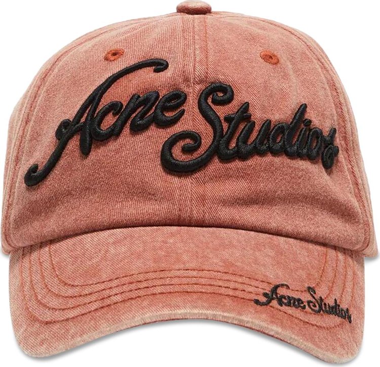 Acne Studios Logo Cap Brick Red