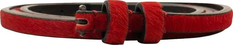 Haider Ackermann Pony Hair Small Buckle Belt Red