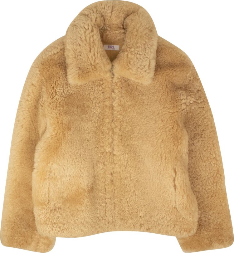 ERL Shearling Coat Beige