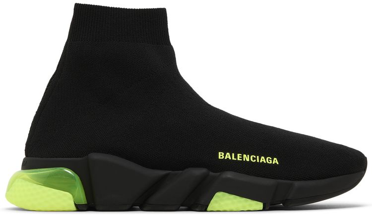 Balenciaga Speed Trainer Clear Sole   Black Yellow Fluo