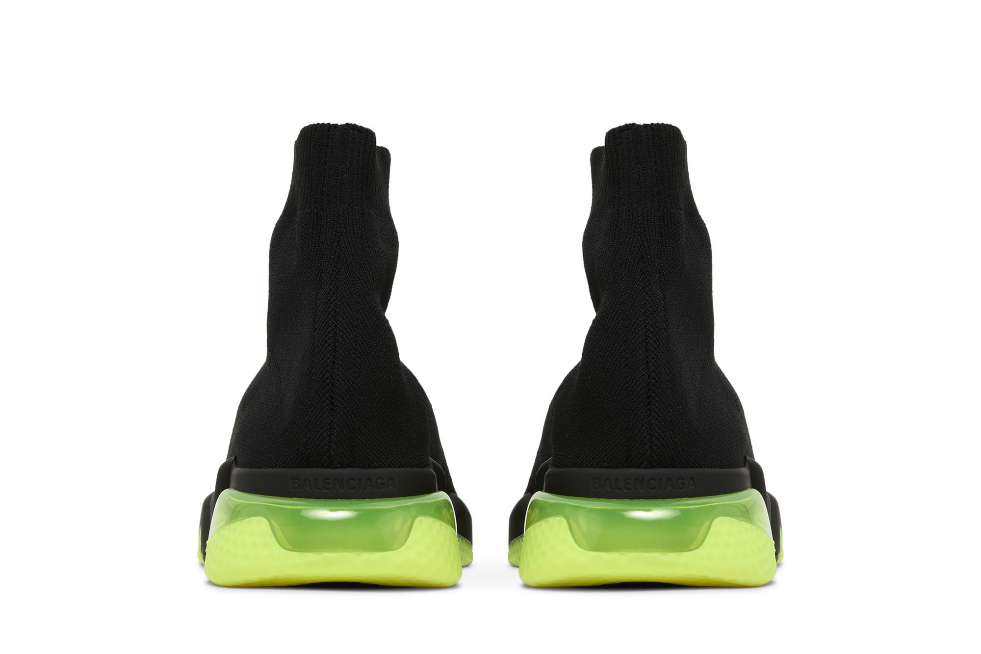 Size 11.0 Balenciaga Speed Trainer Clear Sole Black Yellow Fluo