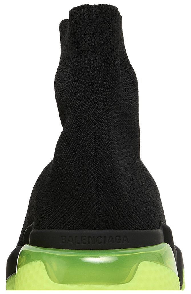 Balenciaga Speed Trainer Clear Sole   Black Yellow Fluo