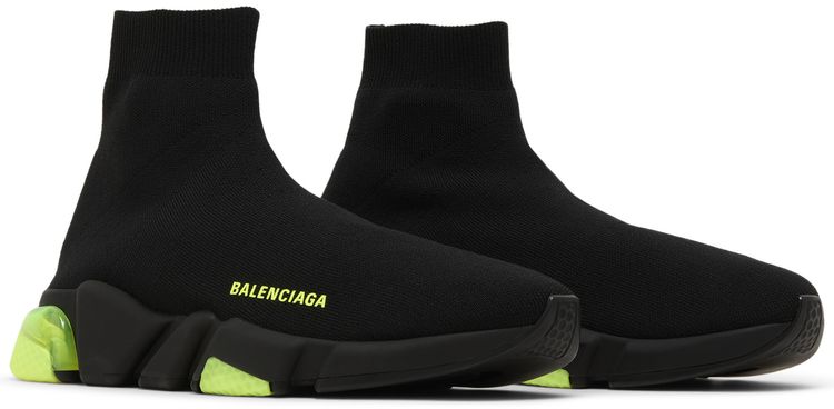Balenciaga Speed Trainer Clear Sole   Black Yellow Fluo