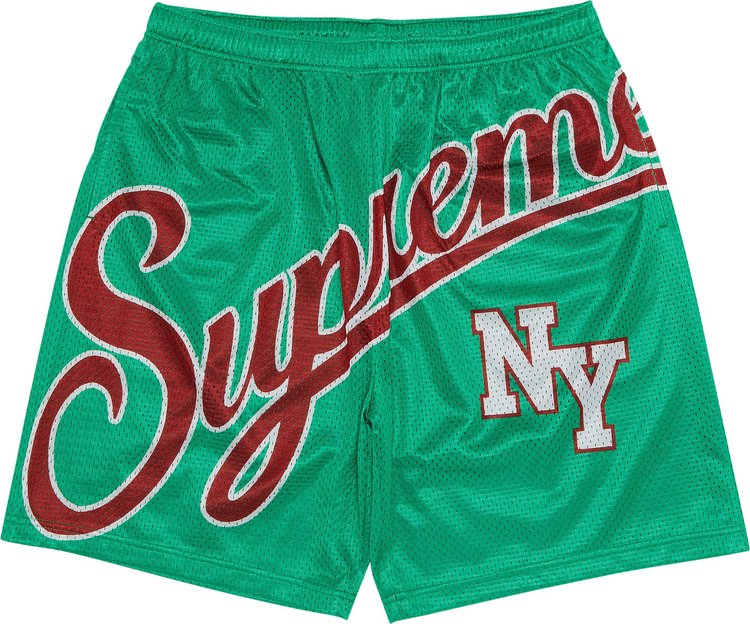 Supreme Big Script Mesh Short Green