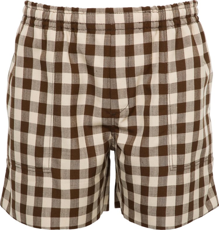 Bode Gilbert Check Shorts BrownWhite