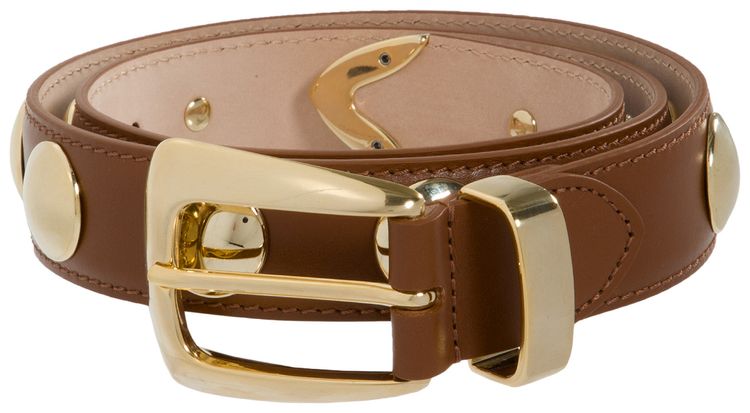 Khaite Benny Belt With Studs Tan