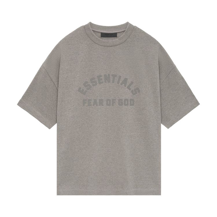 Buy Fear of God Essentials Heavy Short-Sleeve Tee 'Heather Grey' - 125SU242001F | GOAT