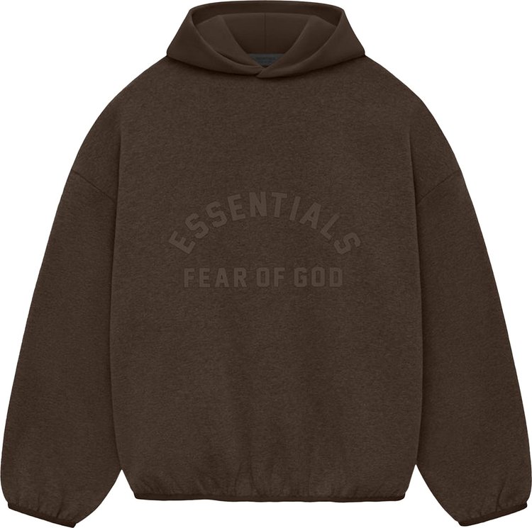 Fear of God Essentials Nylon Fleece Hoodie Heather WoodWood