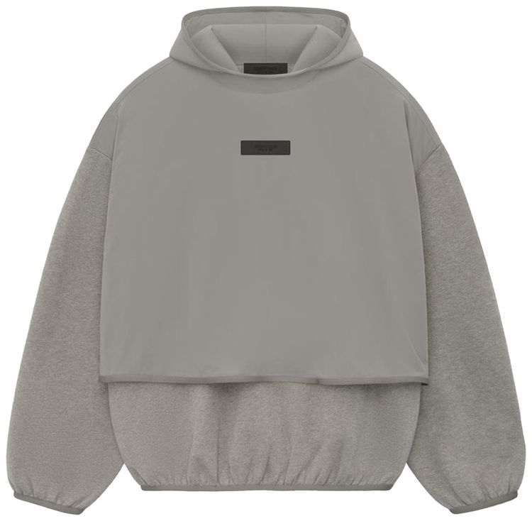 Fear of God Essentials Nylon Fleece Hooded Sweatshirt DustHeather Grey