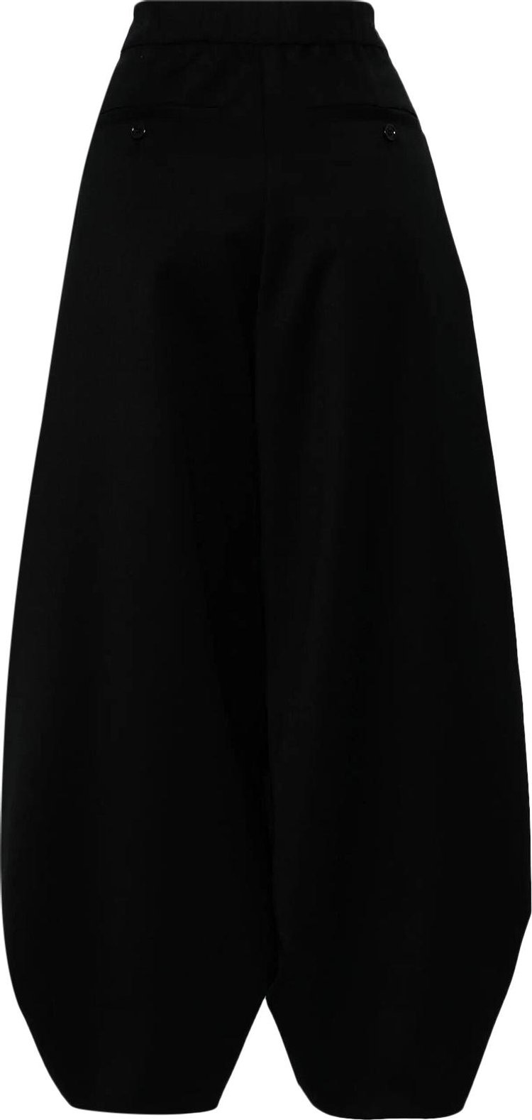 Simone Rocha Ruched Wide Leg Trousers Black