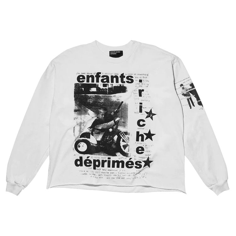 Enfants Riches Deprimes My UndergroundTricycle Long Sleeve T Shirt Faded White