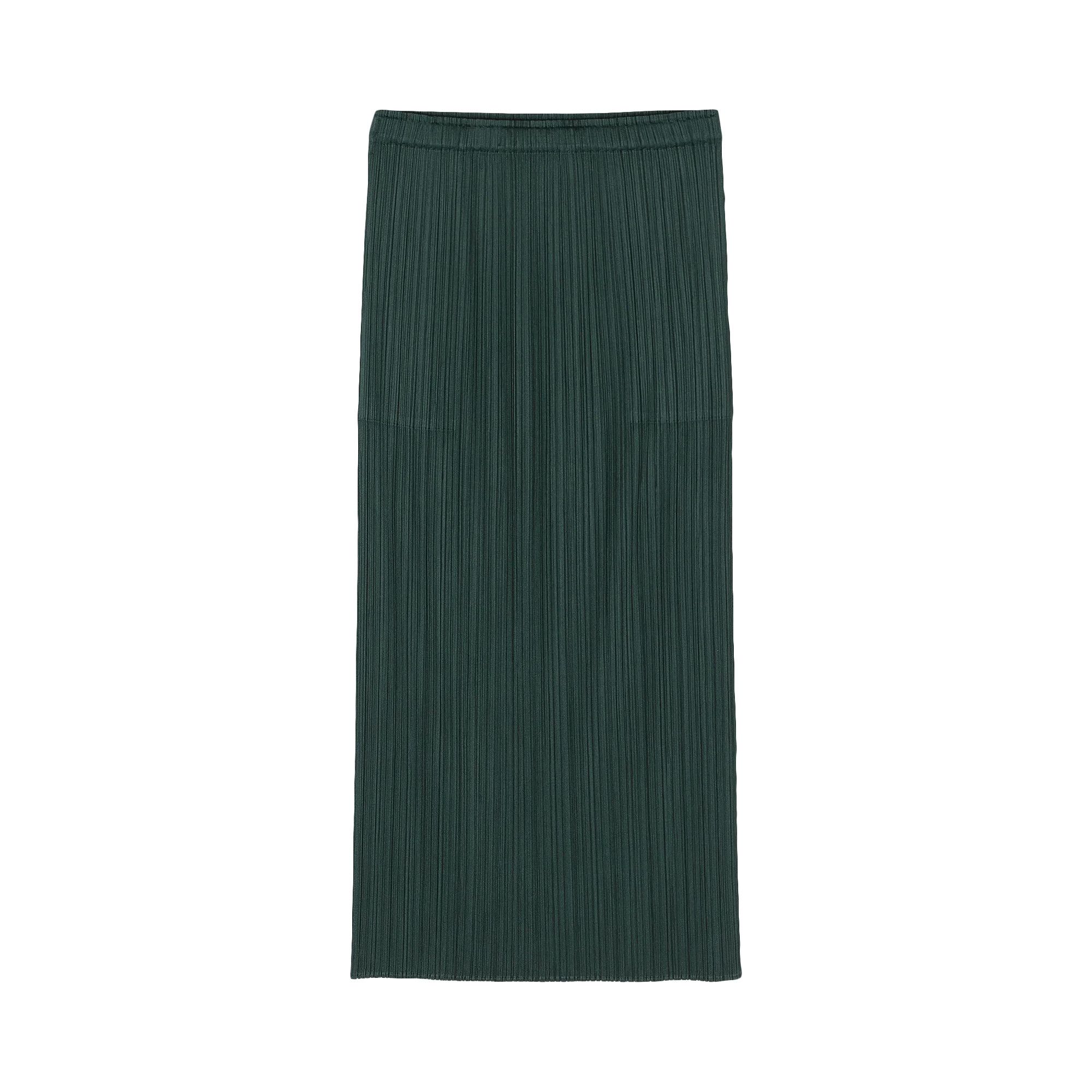 Buy Pleats Please Issey Miyake Basic Pleated Skirt 'Dark Green
