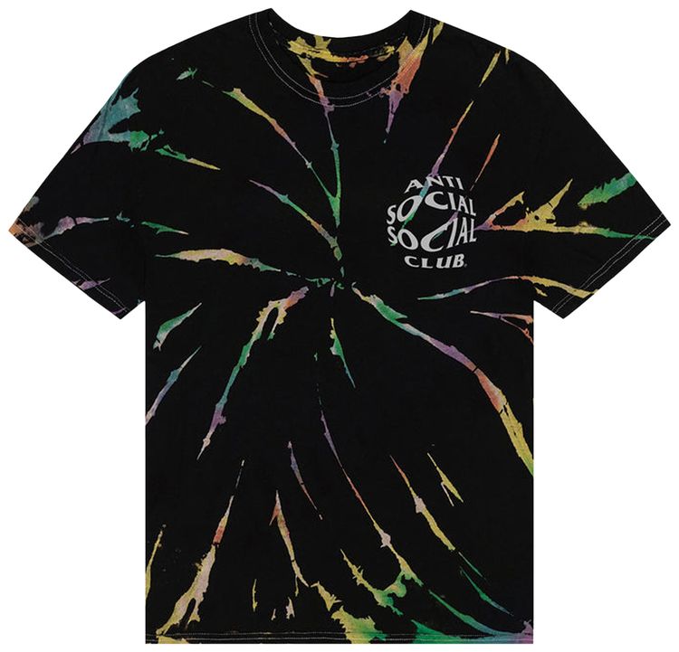 Anti Social Social Club Sleepless Tie Dye Tee Black Galaxy Spiral