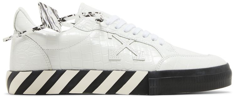Off White Vulc Sneaker Croco   White