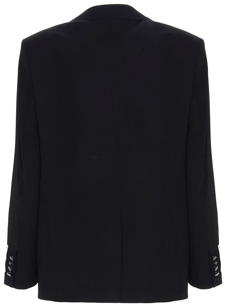 Off White Strap Fastening Blazer Black