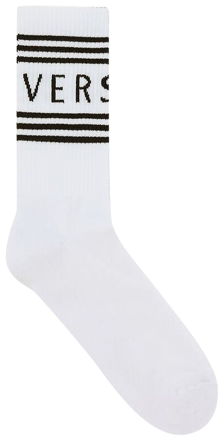 Versace Vintage Logo Sock 'White/Black'