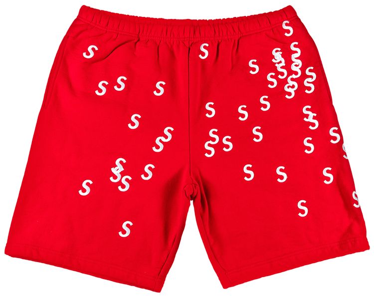 Supreme Embroidered S Sweatshort Red