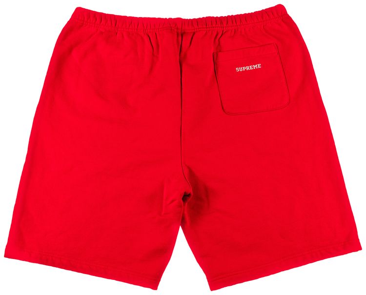 Supreme Embroidered S Sweatshort Red
