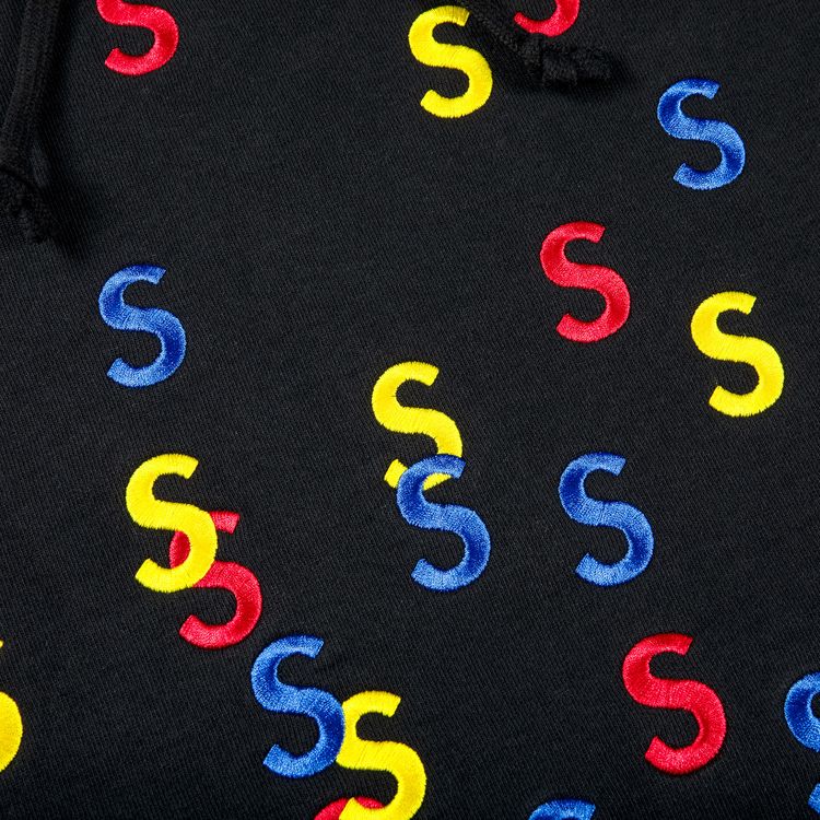 Supreme Embroidered S Hooded Sweatshirt Black