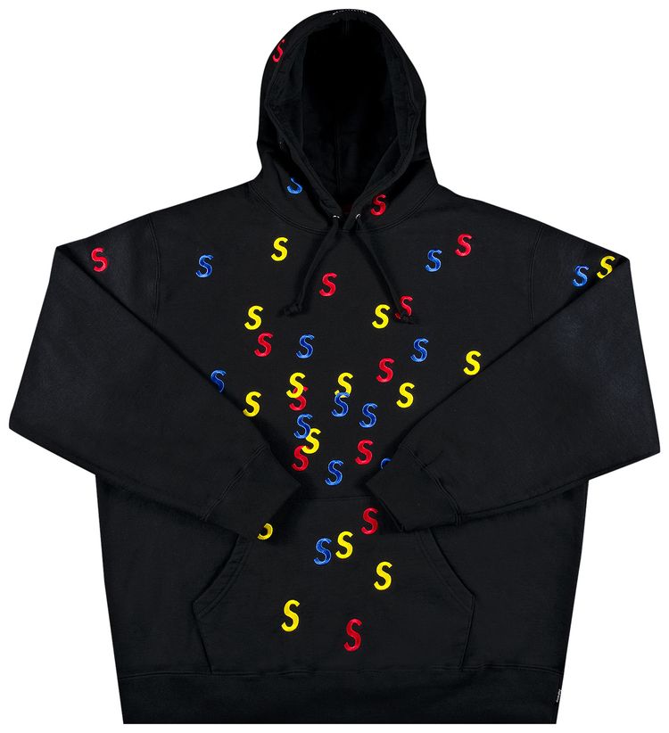 Supreme Embroidered S Hooded Sweatshirt Black