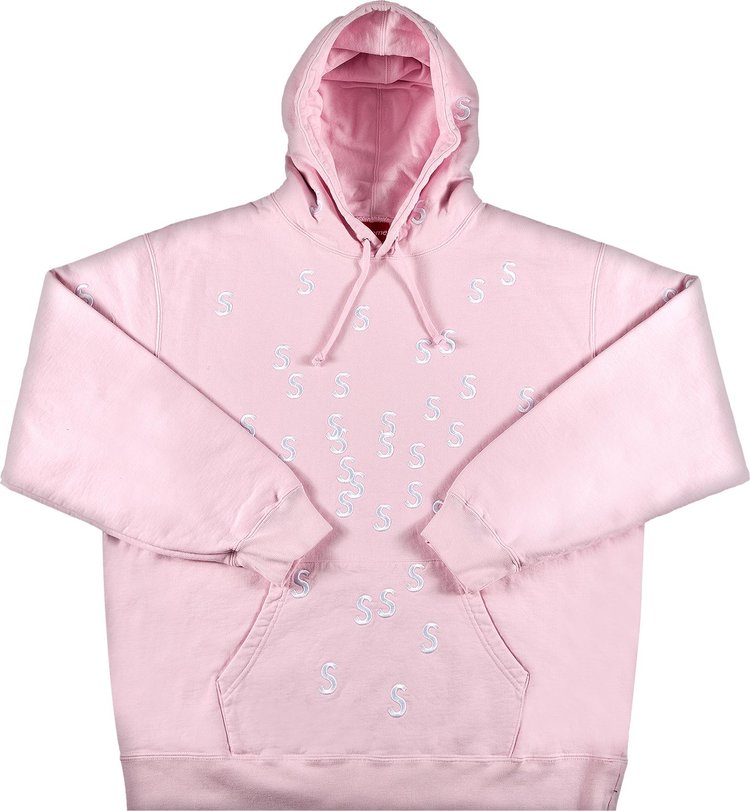 Supreme Embroidered S Hooded Sweatshirt 'Light Pink'