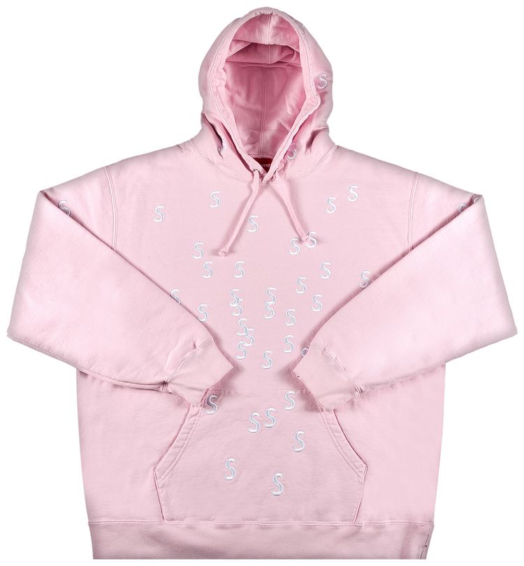 Supreme Embroidered S Hooded Sweatshirt Light Pink