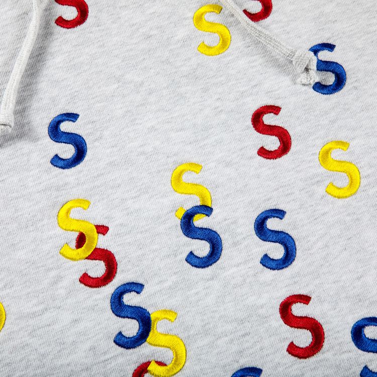 Supreme Embroidered S Hooded Sweatshirt Ash Grey