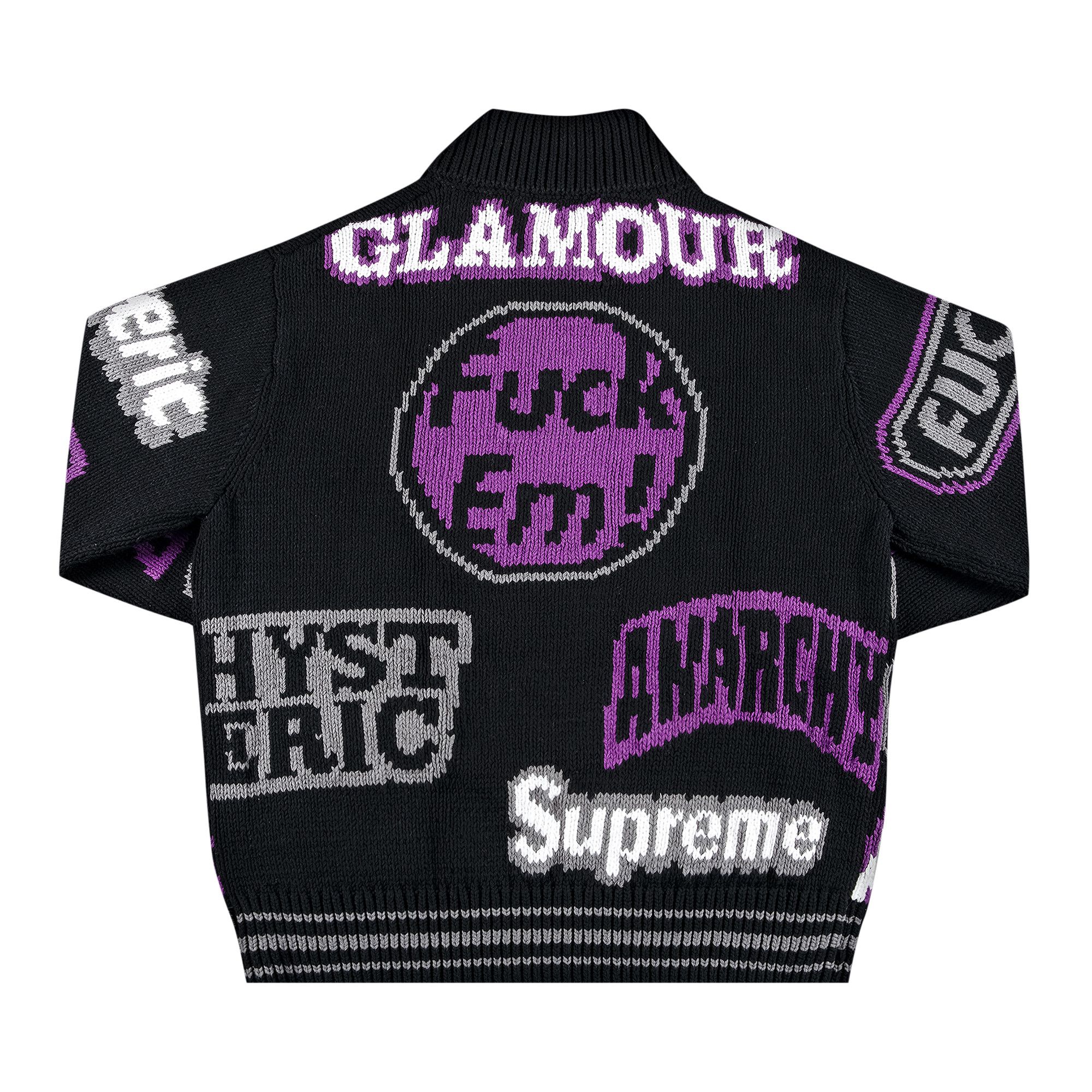 Size l Supreme x Hysteric Glamour Logos Zip Up Sweater 'Black'