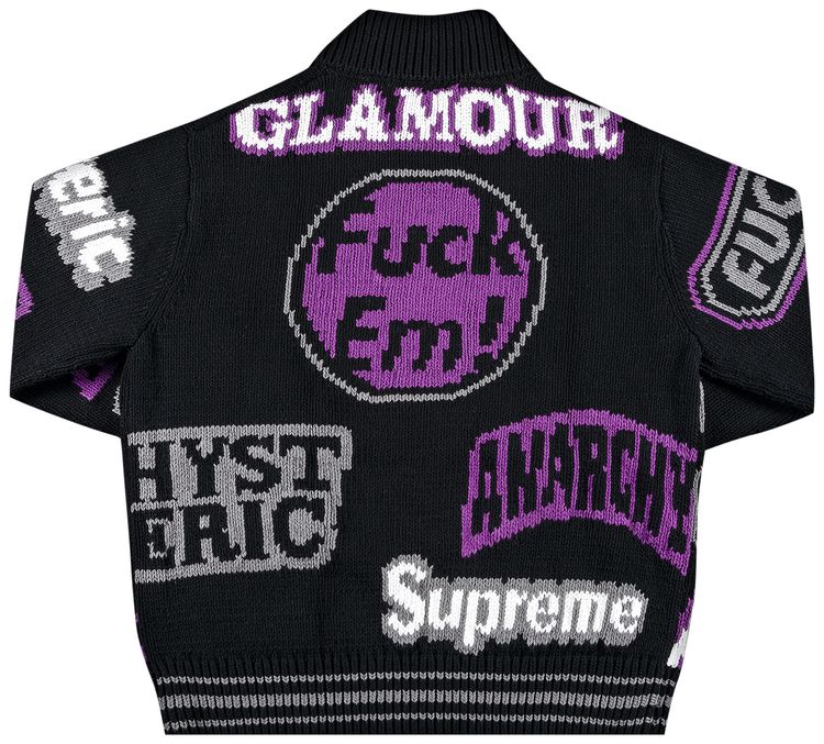 Buy Supreme x Hysteric Glamour Logos Zip Up Sweater 
