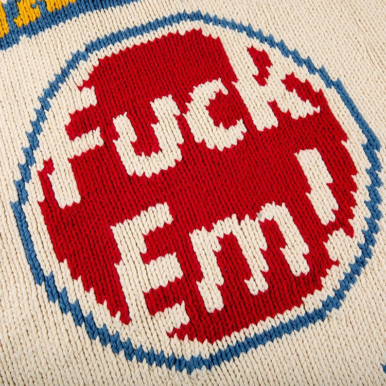 Supreme x Hysteric Glamour Logos Zip Up Sweater Natural