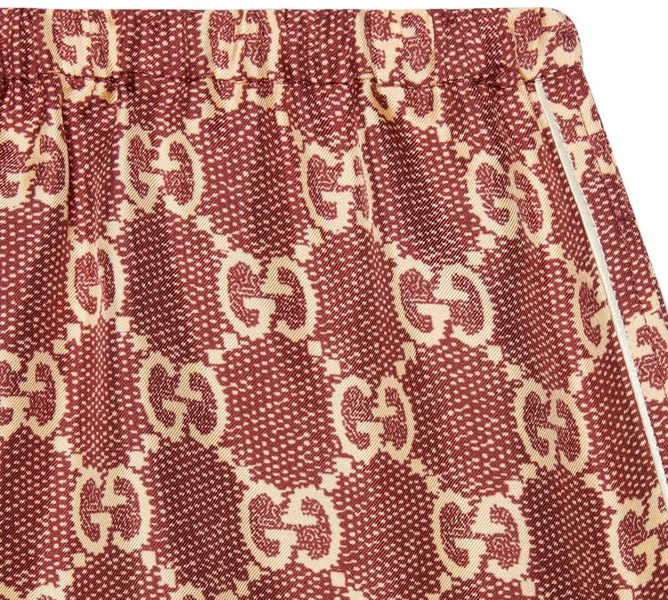 Gucci GG Supreme Print Silk Shorts Red