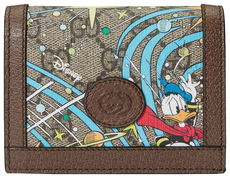 Gucci x Disney Donald Duck Card Case Wallet Beige