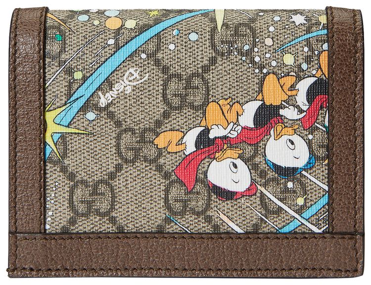 Gucci x Disney Donald Duck Card Case Wallet Beige
