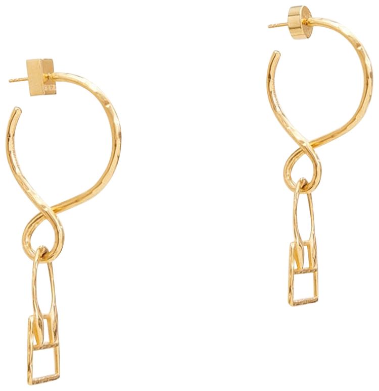 Jacquemus Les Creoles Chiquita Earrings Raw Gold
